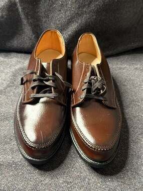 Vintage Stride Rite Leather Oxford Dress Shoes, Brown - Size 6.5C